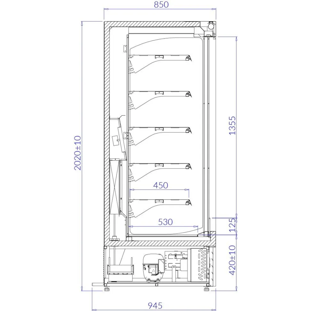 Холодная витрина ECOMAX 1.3 1260 mm Холодная витрина ECOMAX 1.3 1260 mm