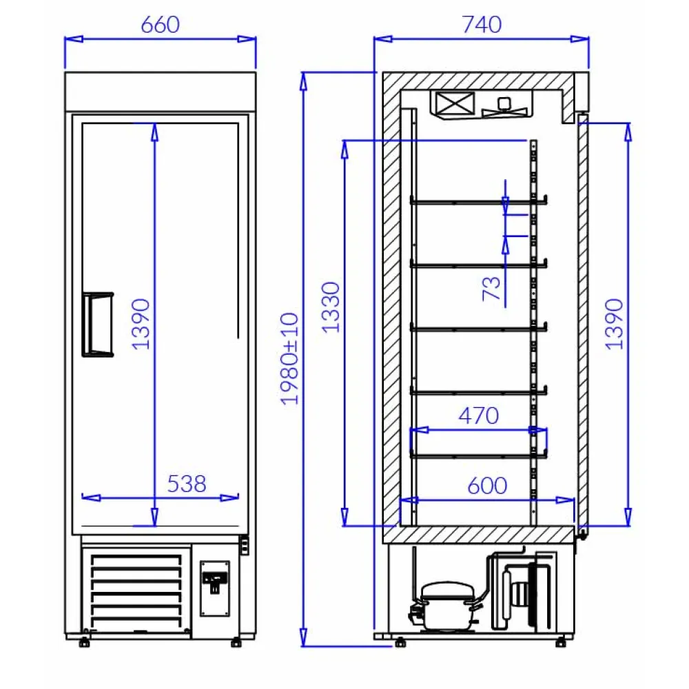 Versatile 500L EWA Freezer