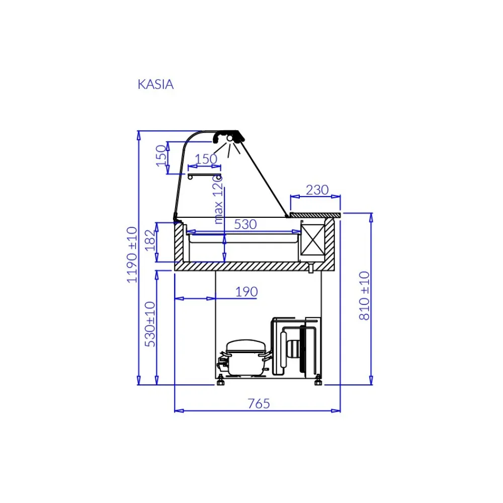 Versatile KASIA 1500 mm Salad Bar