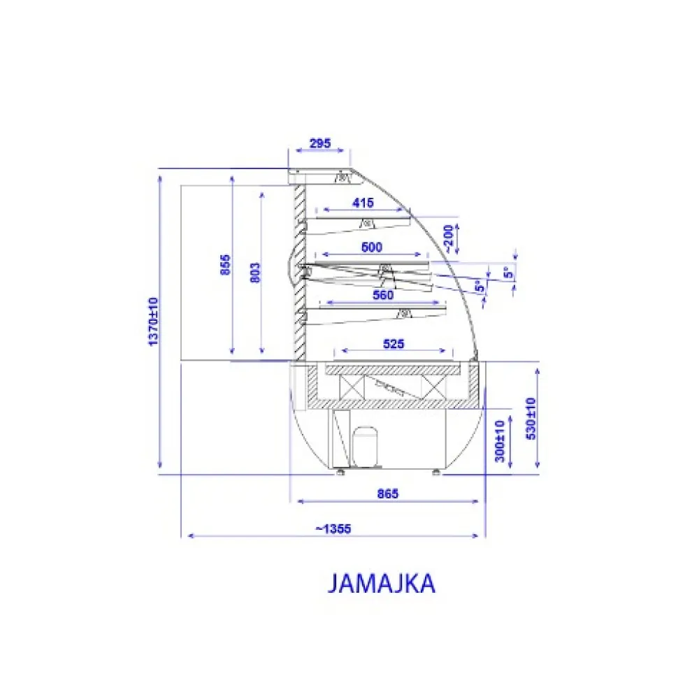 JAMAIKA 910 mm Remote Pastry Display Case JAMAIKA 910 mm Remote Pastry Display Case
