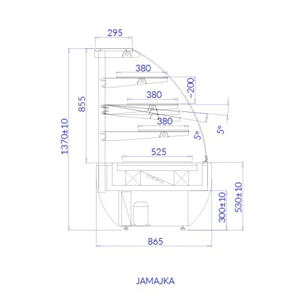 JAMAIKA 1400 mm Confectionery Showcase