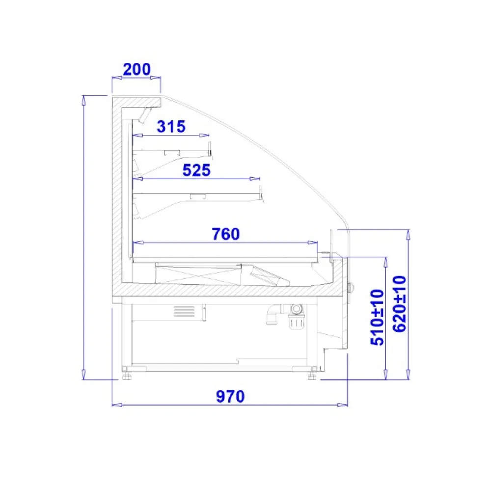 Витрина PROXIMA SLIM OPEN 1880 мм