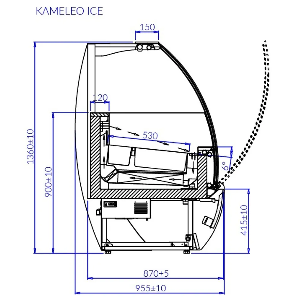 Vitrine à Glace KAMELEO ICE 1400 mm