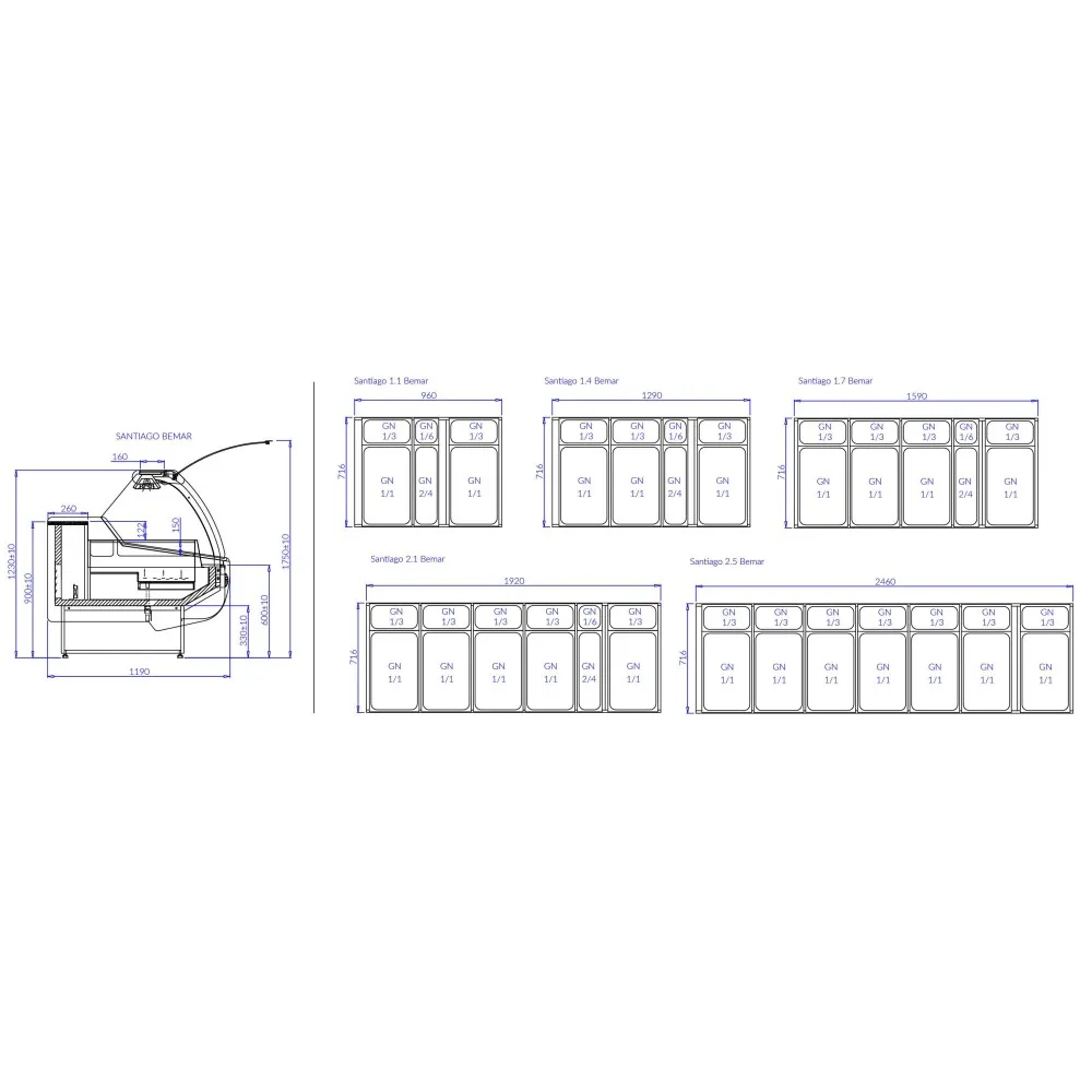 SANTIAGO 1370mm Heated Display Cabinet