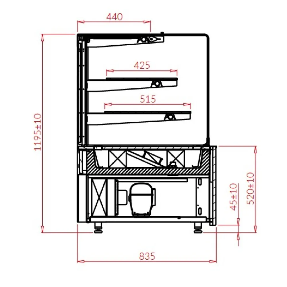 CUBE OPEN Confectionery Showcase - 910 mm with Remote