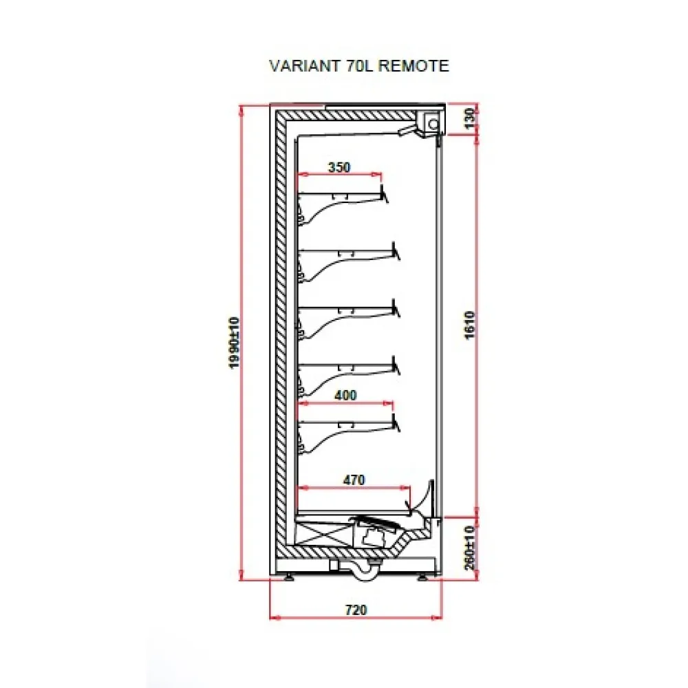 Холодная витрина VARIANT 1.25 70L REMOTE