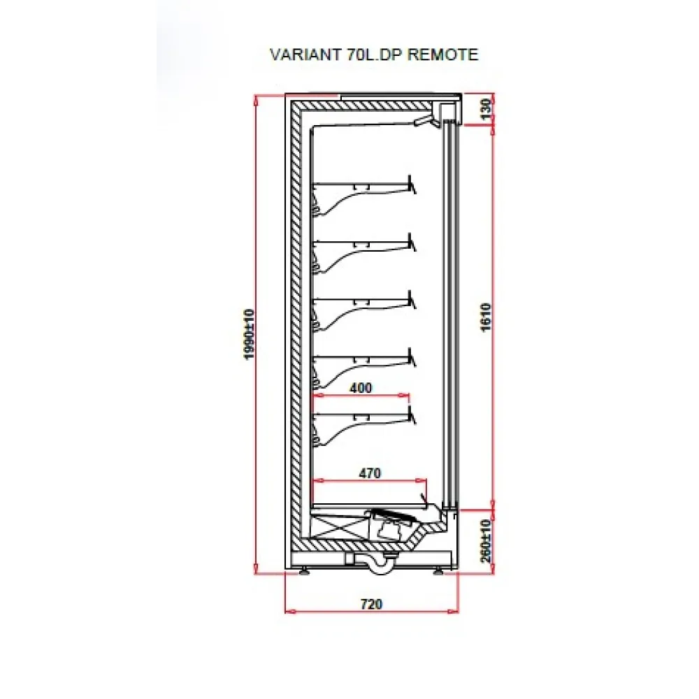 Холодная витрина VARIANT 1.25 70L REMOTE