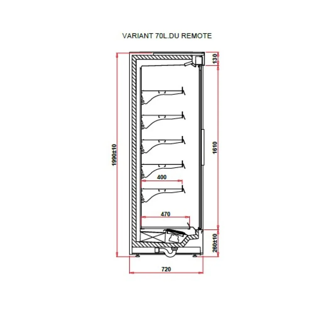 Холодная витрина VARIANT 1.25 70L REMOTE