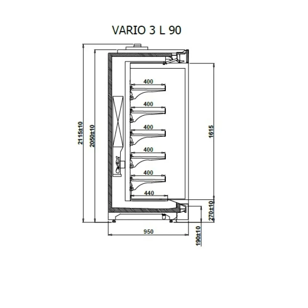 Холодная витрина VARIO 3 90L REMOTE