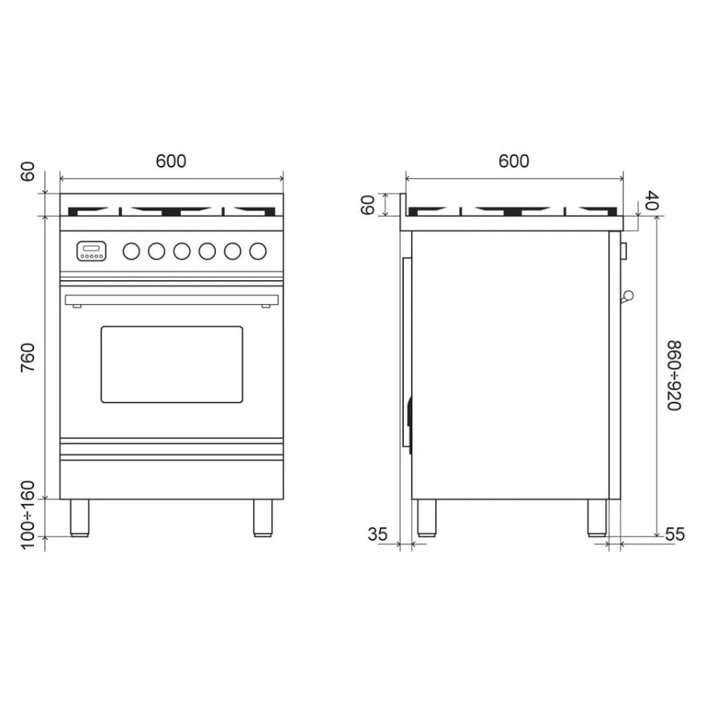 Premium Induction Cooker with Electric Oven - 60 cm