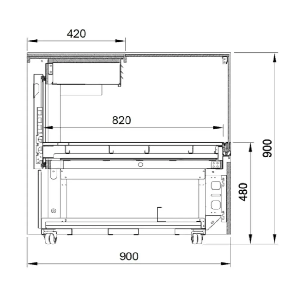 Elegant Refrigerated Display Table - PALERMO 900mm