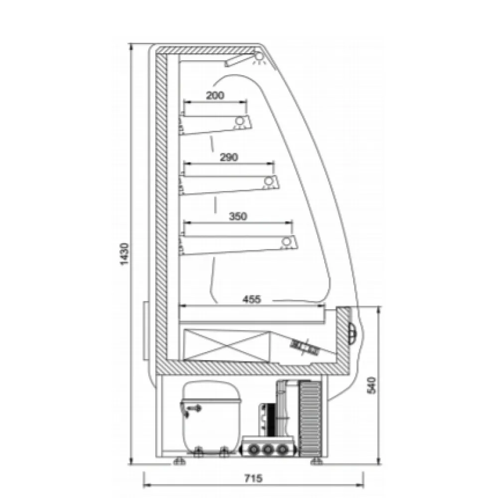 Versatile PICCOLI 900mm Display Cooler
