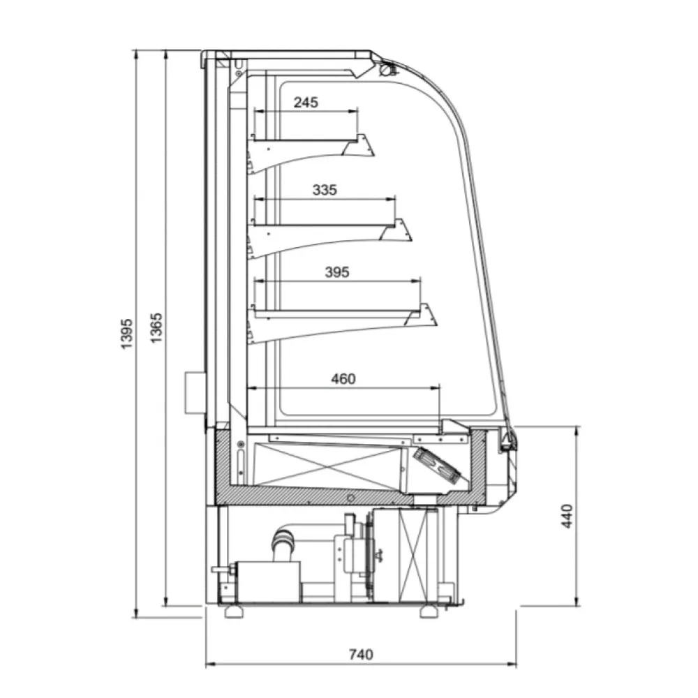 TOSTI GR 600mm Premium Hot Showcase