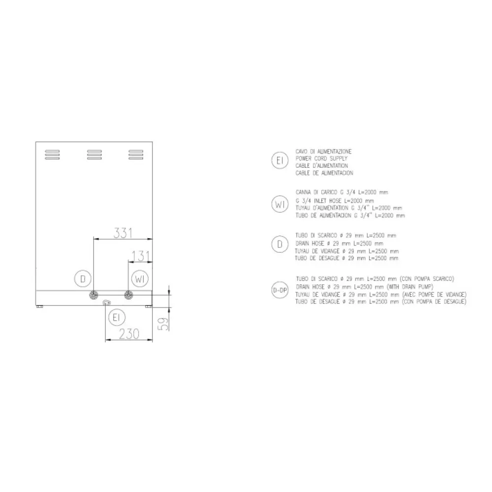 Lave-vaisselle FK 50 E PRS 500x500mm
