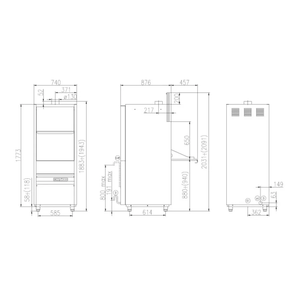 Indaplovė UK 55/65 E, 565x690mm