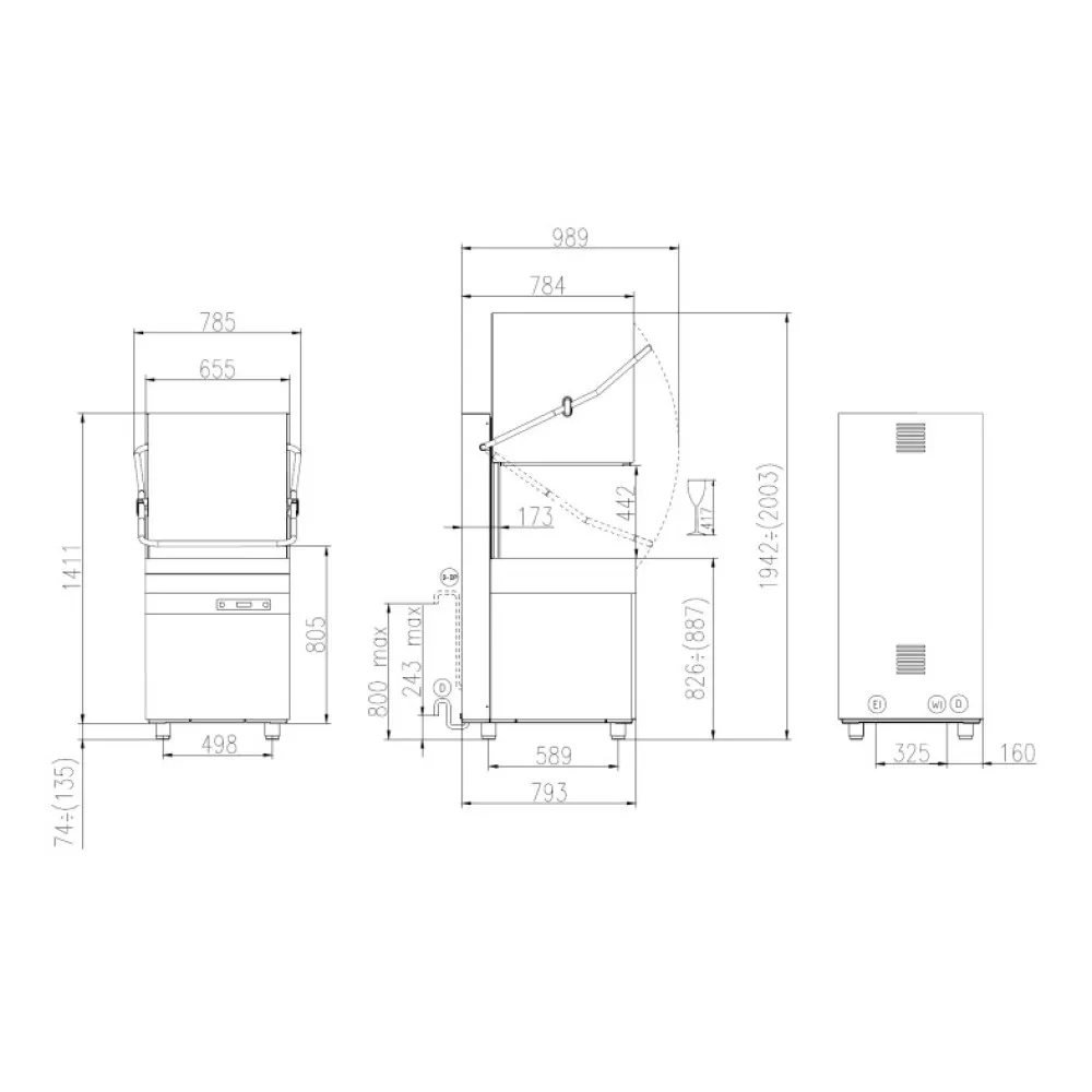 Efficient trauku mazgājamā mašīna UK-H 60E Efficient trauku mazgājamā mašīna UK-H 60E