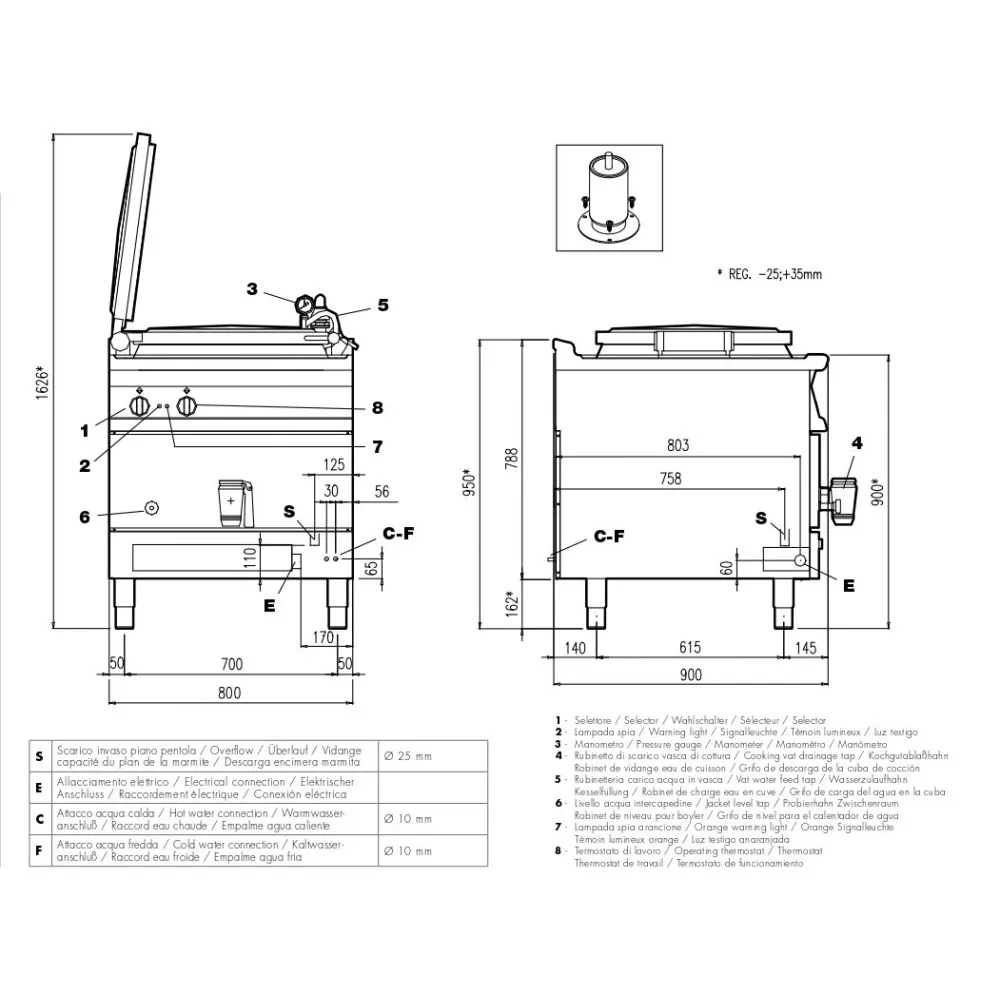 Commercial 100L Electric Indirect Boiler - PIA100A-98ETX