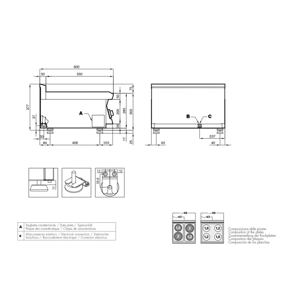 Marine Electric Cooking Hob PCCT-66ETX