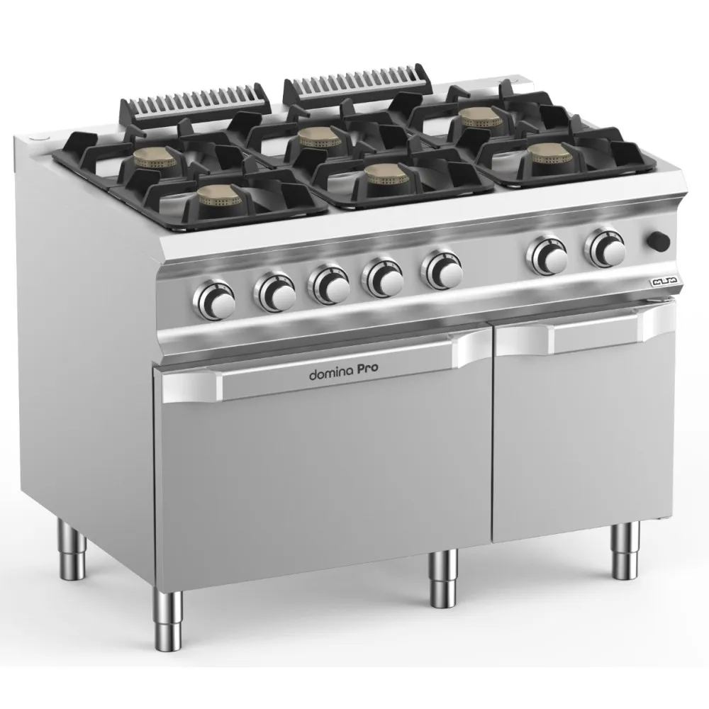 Профессиональная газовая плита 6x5.5 kW с духовкой DOMINA PRO 700