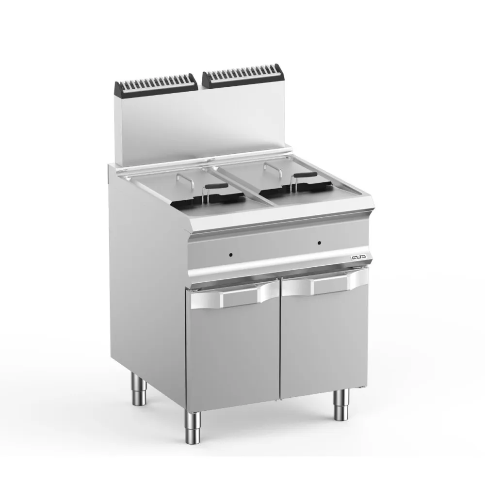 High-Performance 14+14L Gas Fryer on Closed Stand