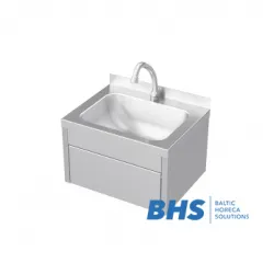 Non-contact sink with knee mixer