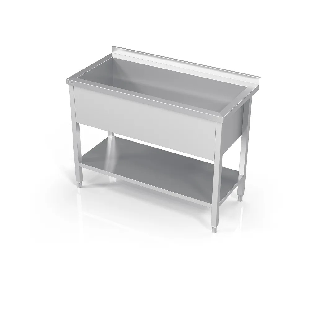 Metalinis stalas su kriaukle ir lentyna 800