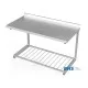 Wall-Installed Workstation with Grid Storage Shelf