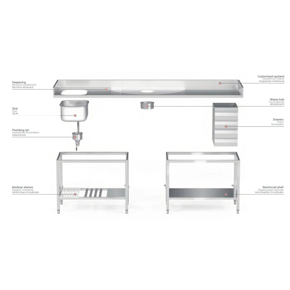 Heavy-Duty Two-Tier Stainless Steel Workbench
