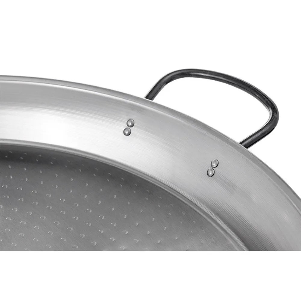 Versatile 80 cm Polished Steel Paella Pan for Grill Lovers