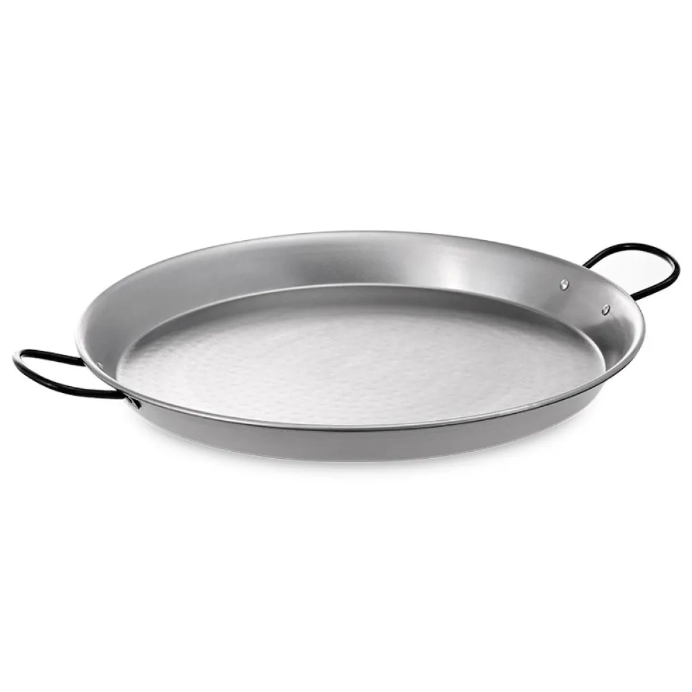 Versatile 80 cm Polished Steel Paella Pan for Grill Lovers