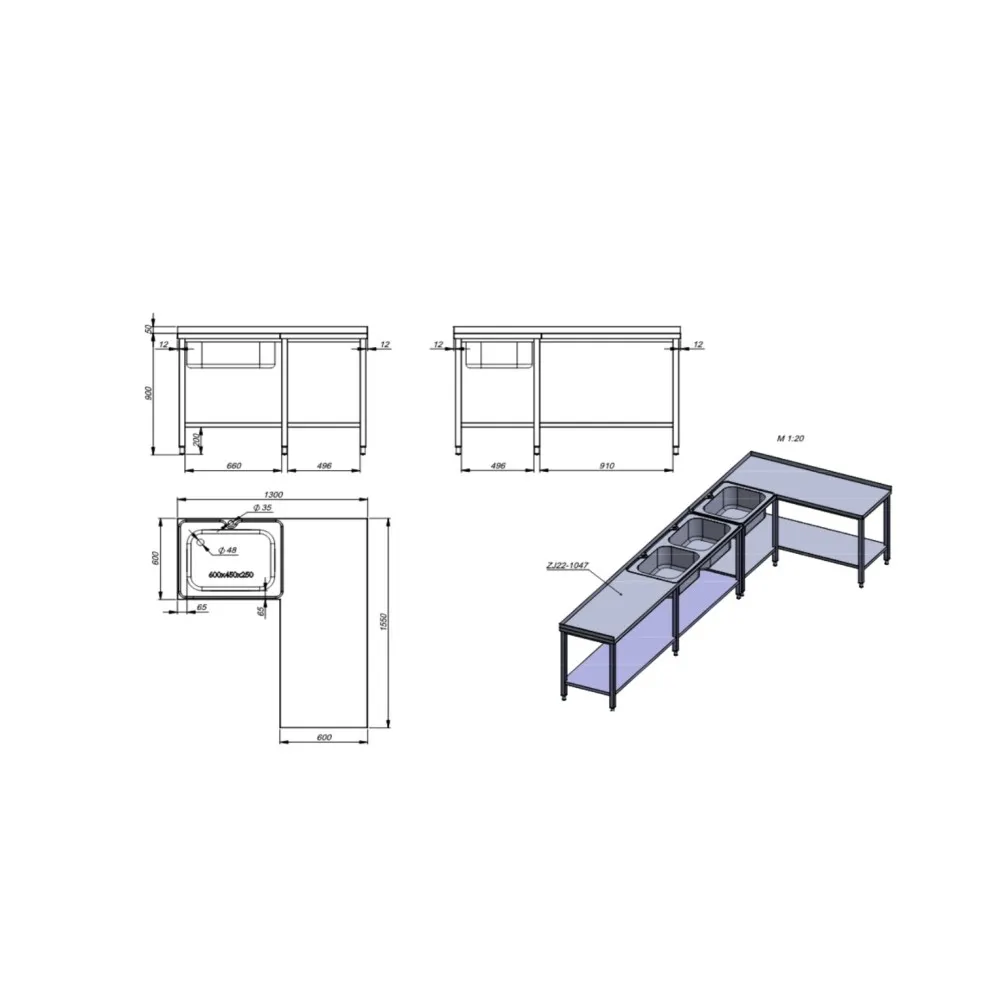 Innovative Multi-Sink Kitchen Table Innovative Multi-Sink Kitchen Table