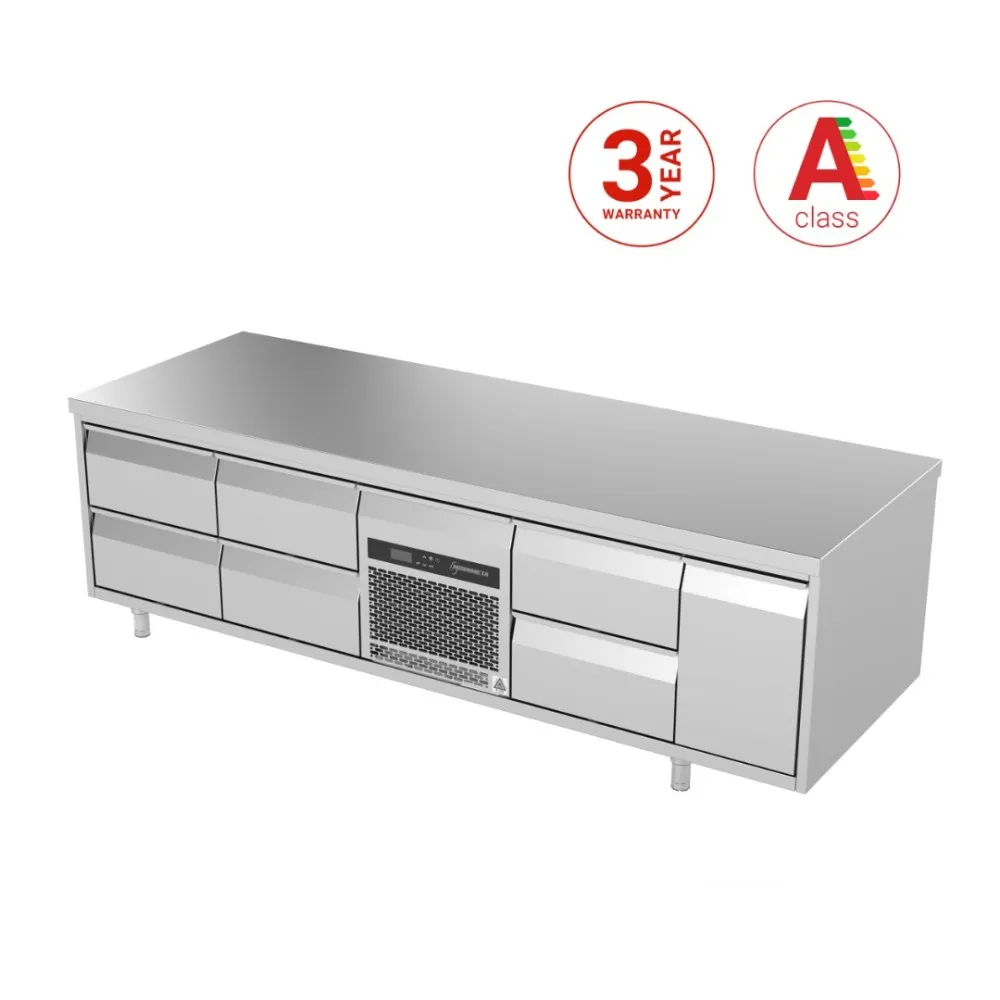 Versatile Low Cooling Counter with Neutral Storage 2000 mm
