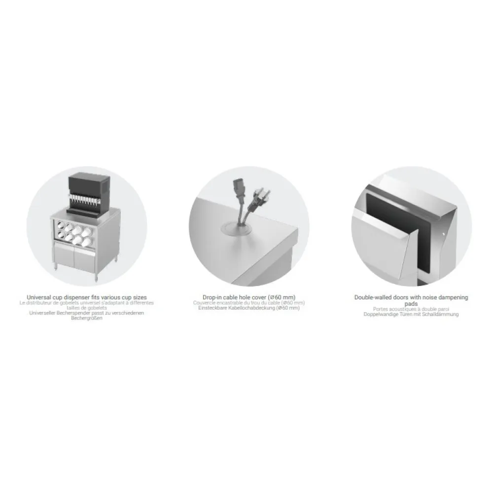 Compact Drink Station Table with Soundproof Doors
