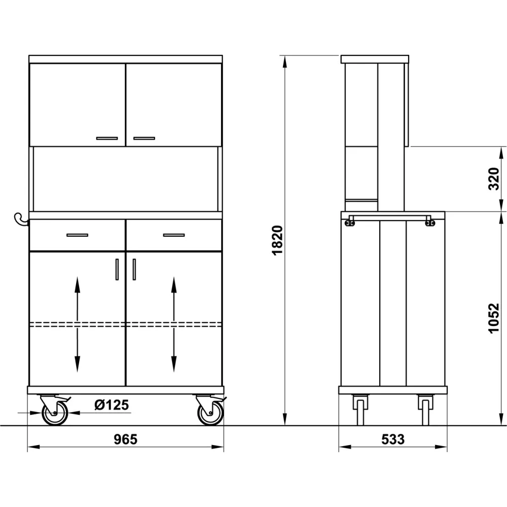 Versatile Waiter Station with Enhanced Mobility
