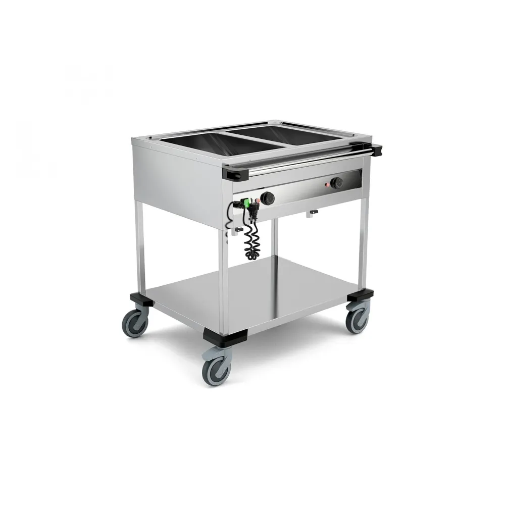 Chariot Bain-Marie 2 GN 1/1 INOX de COMPASS