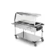Chariot Bain-Marie 3 GN Halogène avec Étagère
