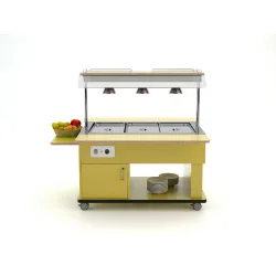 HEATED BAIN MARIE BUFFET WITH INFRARED LAMPS HAPPY 3 BM/INFRA
