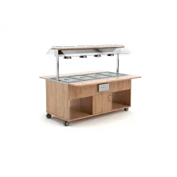 HEATED BAIN MARIE BUFFET WITH INFRARED LAMPS HAPPY 4 BM/INFRA