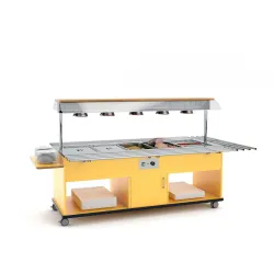 HEATED BAIN MARIE BUFFET WITH INFRARED LAMPS HAPPY 6 BM/INFRA