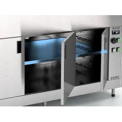 FAN-ASSISTED BAIN-MARIE HEATED BUFFET WITH LOWER COMPARTMENT OMNIA 3BM/SC