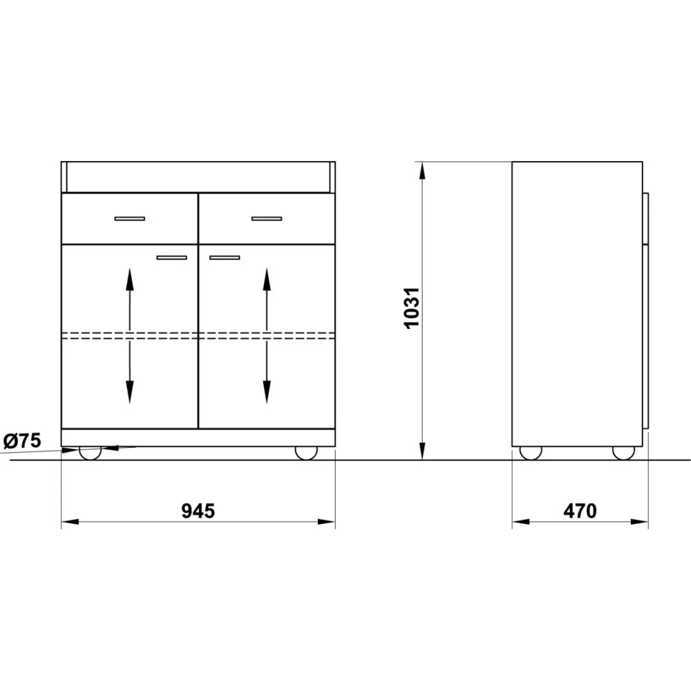 Mobile Waiter Station Perseo B2 Mobile Waiter Station Perseo B2