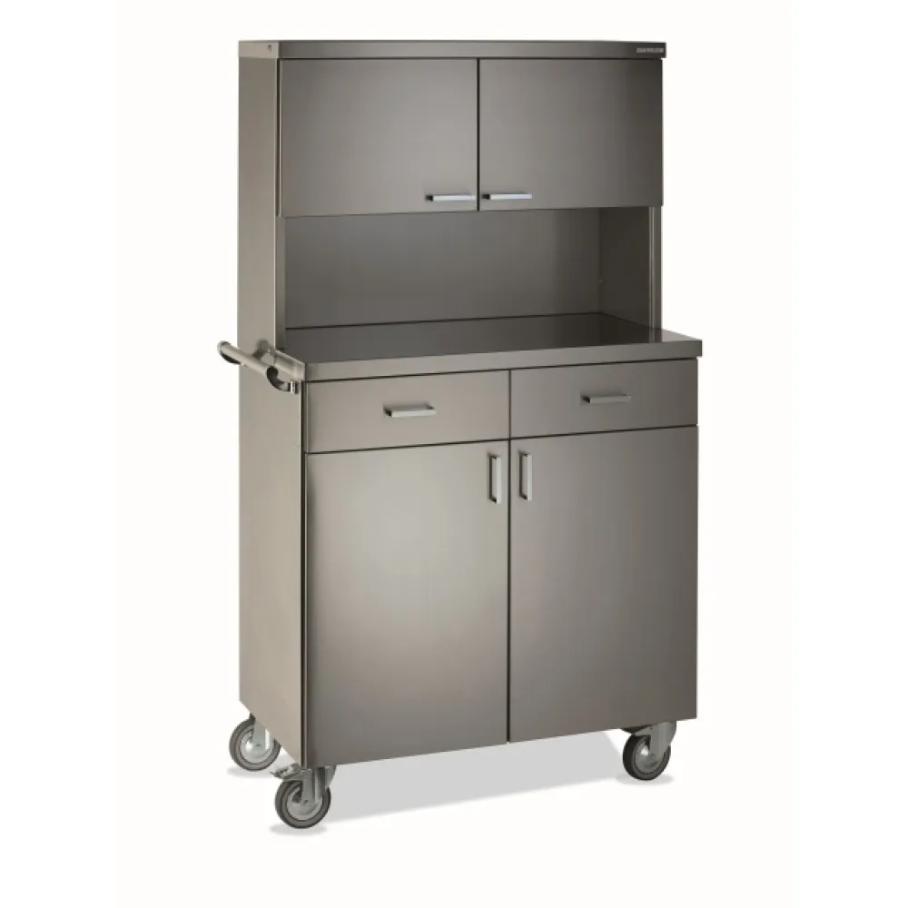 Mobile Stainless Steel Waiter Station with Storage