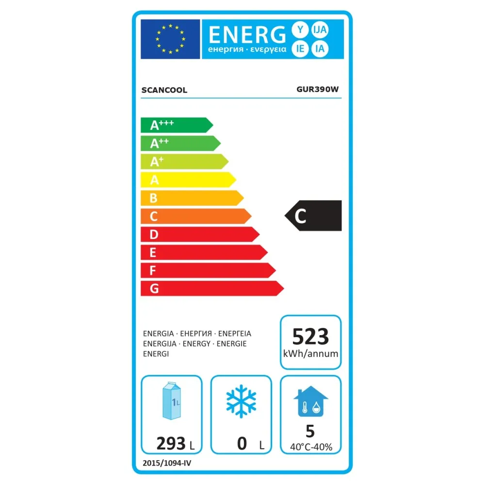 GUR 390W Ledusskapis ar Ergonomisko Vadību