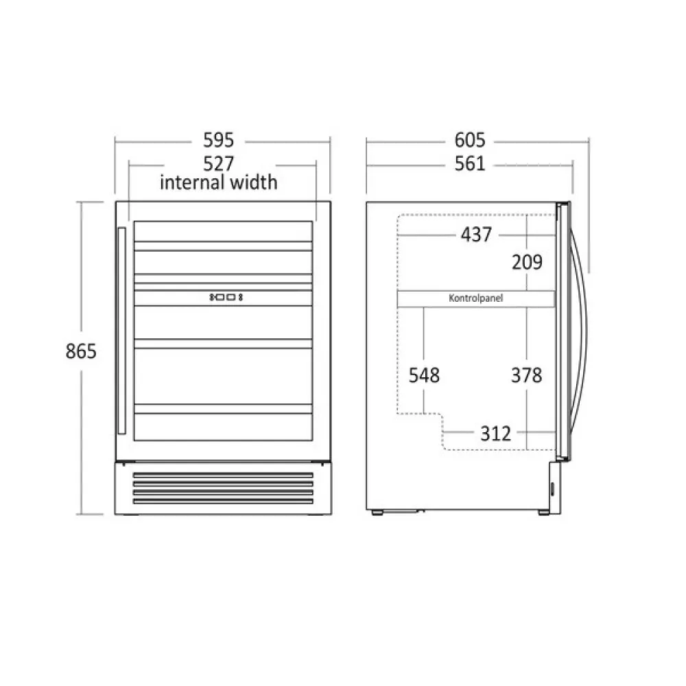 Elegant Wine Cooler SV 85 B with Dual Temperature Zones