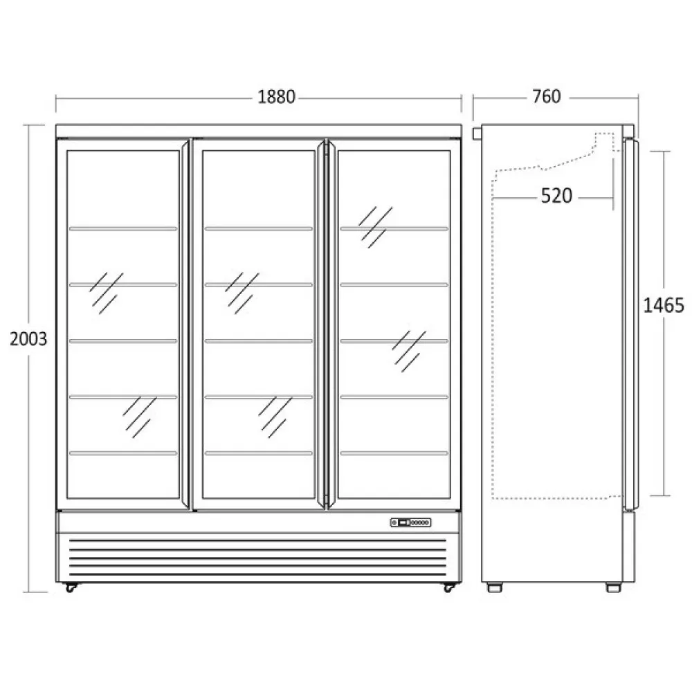 Versatile 3-Door Commercial Freezer