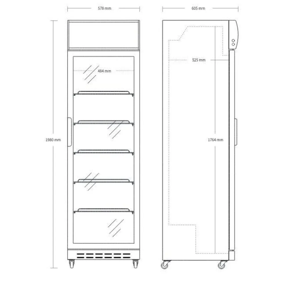 SD420E 360L Šaldymo Vitrina