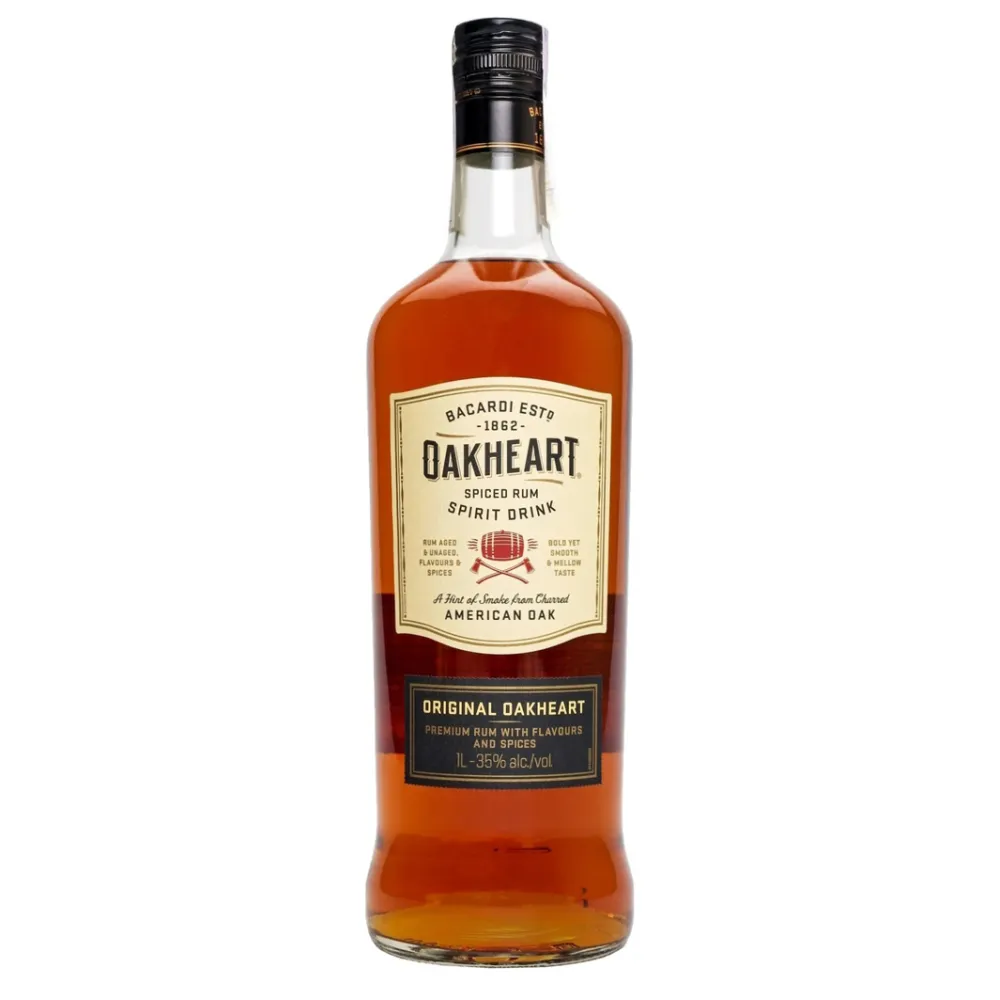 Bacardi Oakheart 1.0L - Rums ar koka notīm Bacardi Oakheart 1.0L - Rums ar koka notīm