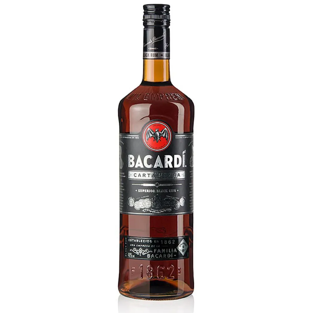 Bacardi Carta Negra 1.0L - Intensīvas Garšas Rum Bacardi Carta Negra 1.0L - Intensīvas Garšas Rum