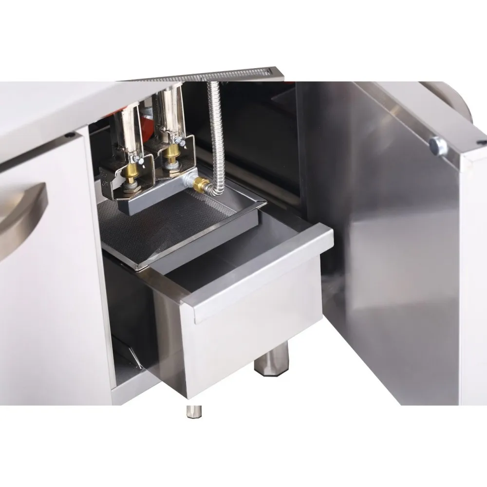 Commercial Grade Gas Fryer with Cold Zone 2x13 L