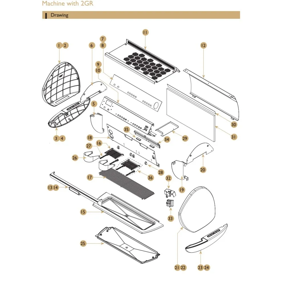 Detailed Technical Blueprint for ExpoBar Carat Coffee Machine Components